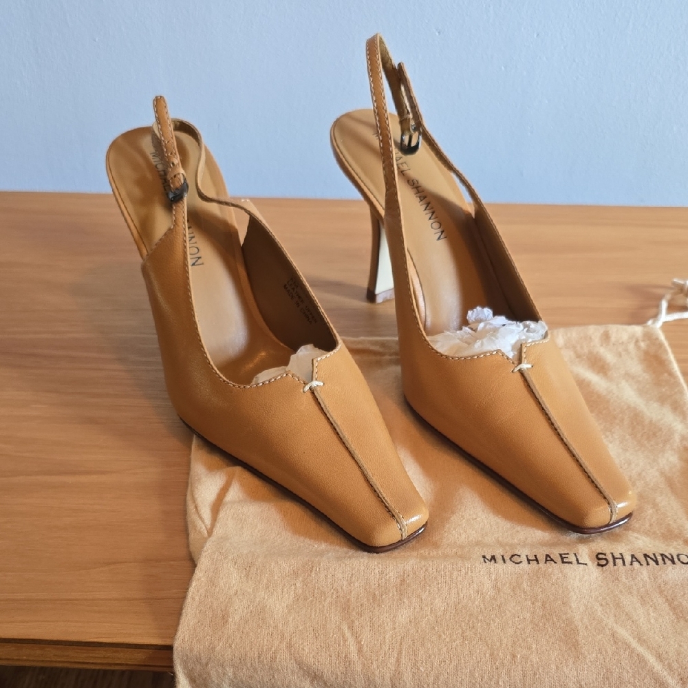 Michael Shannon Camel Slingback Heels